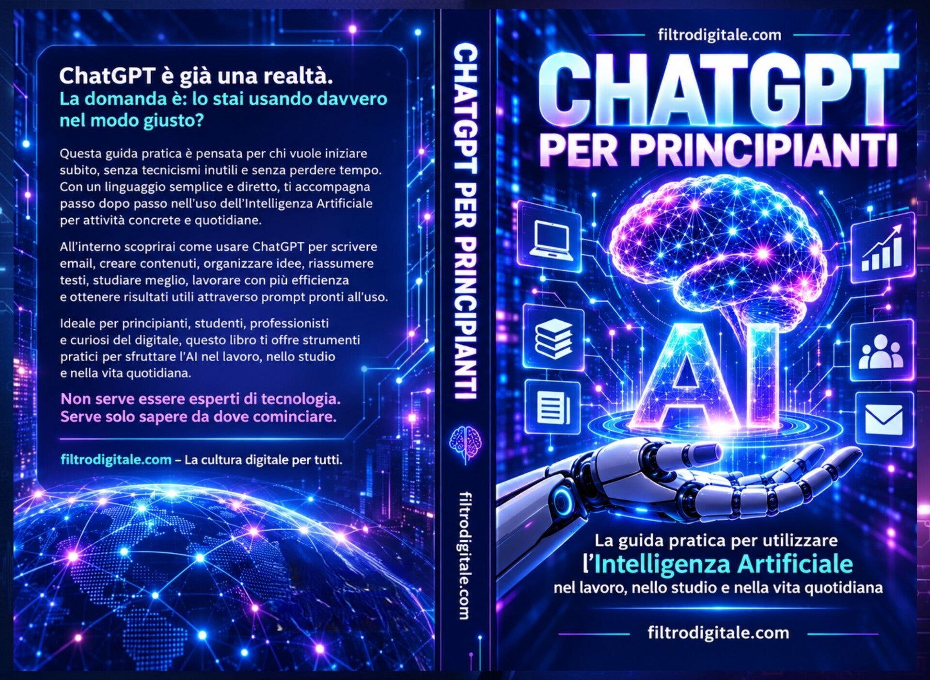 50 prompt pronti all’uso Copia, incolla e ottieni risultati immediati. Perfetti per lavoro, studio, business, creatività e vita quotidiana.  Struttura pratica e visiva Niente teoria inutile: solo ciò che ti serve davvero per ottenere risultati.  Per tutti