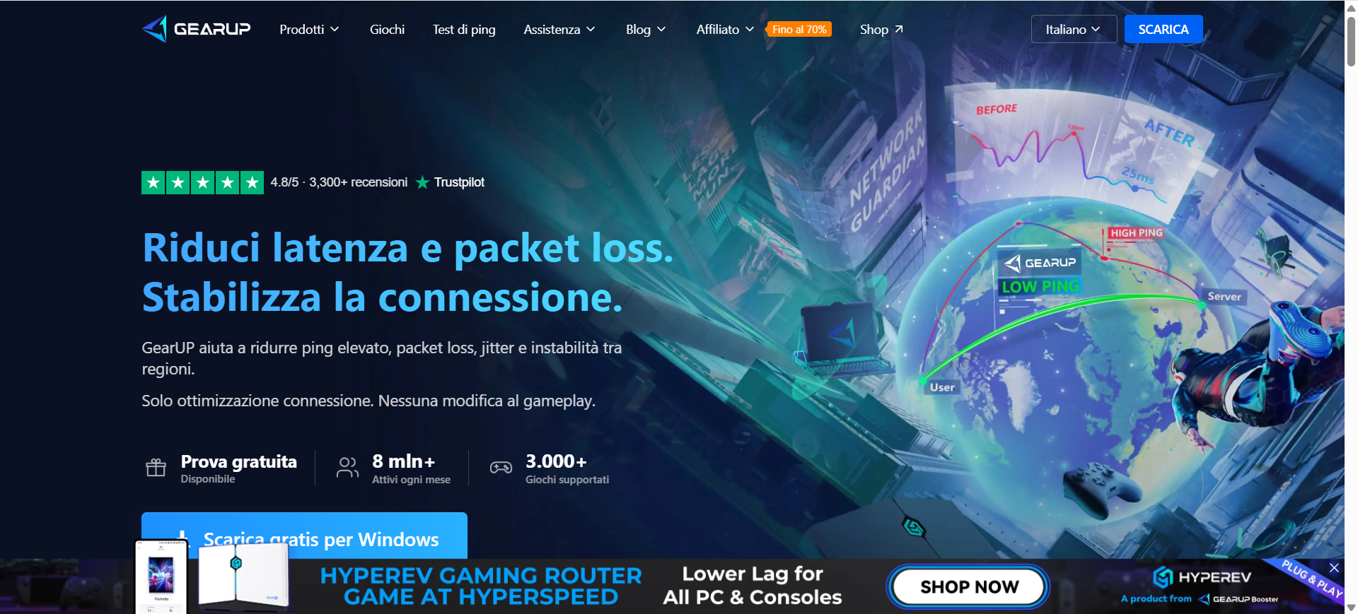 GearUP riduce ping e lag nei giochi online. Su FiltroDigitale.com scopri come migliorare la connessione e ottenere prestazioni di gioco più fluide.