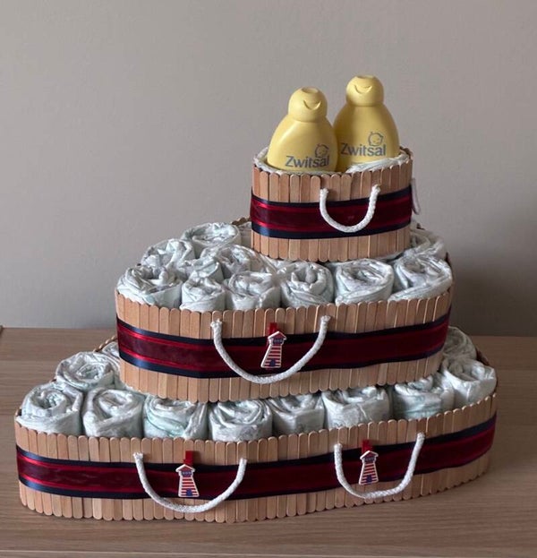 “Pampertaartboot” luxe geboortegeschenk