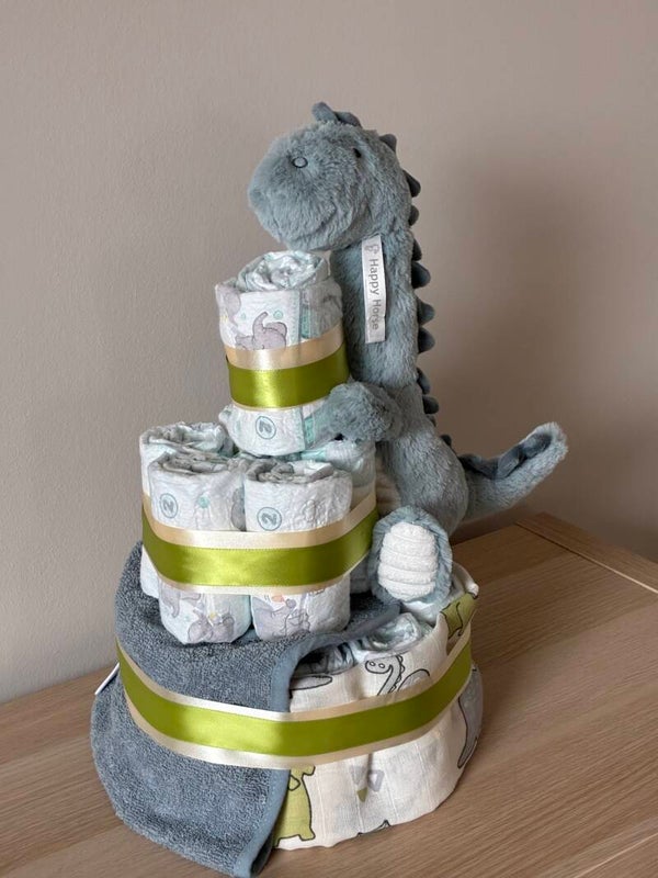 Luxe dino taart - geboortegeschenk