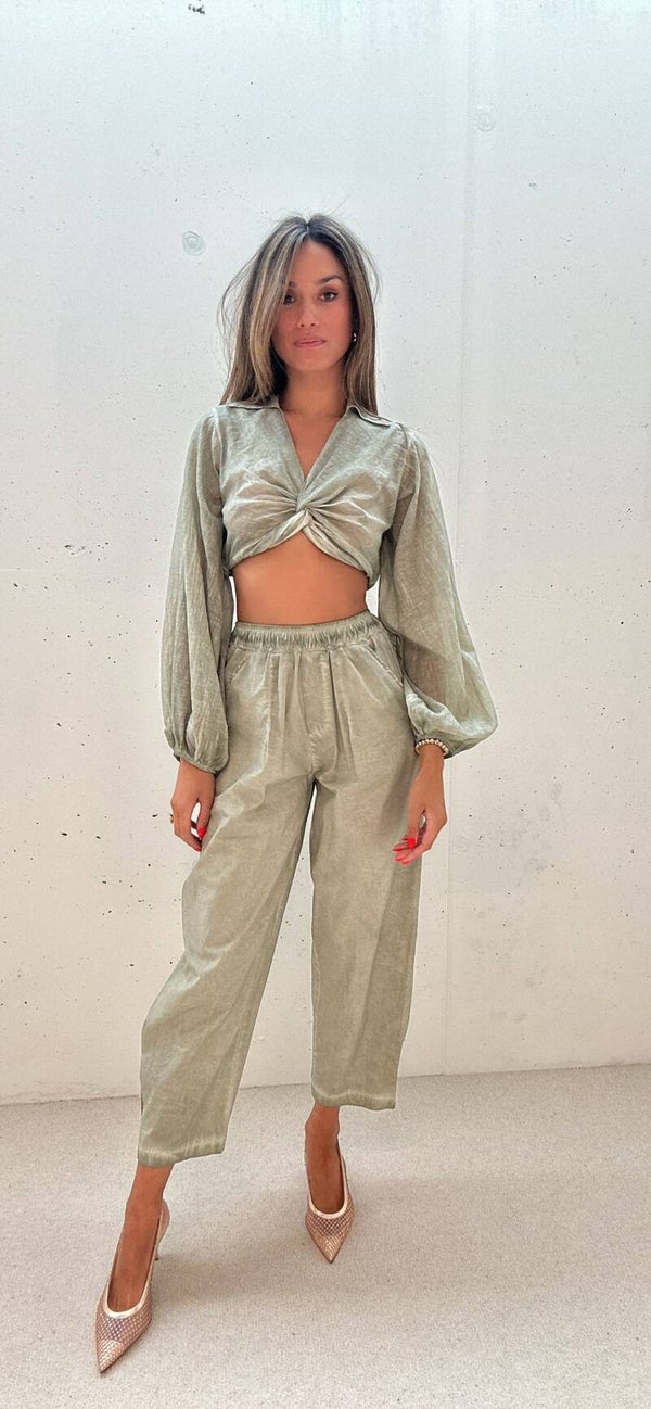 Luxe Knot Detail Crop Top