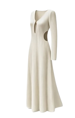 White Cut-Out Maxi Dress
