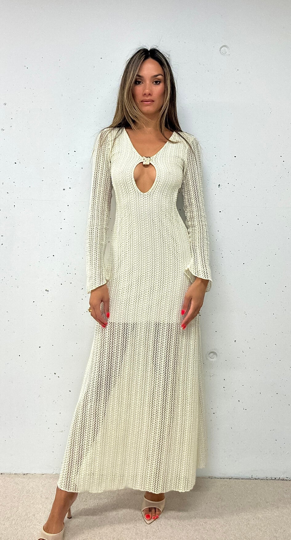 White Cut-Out Maxi Dress