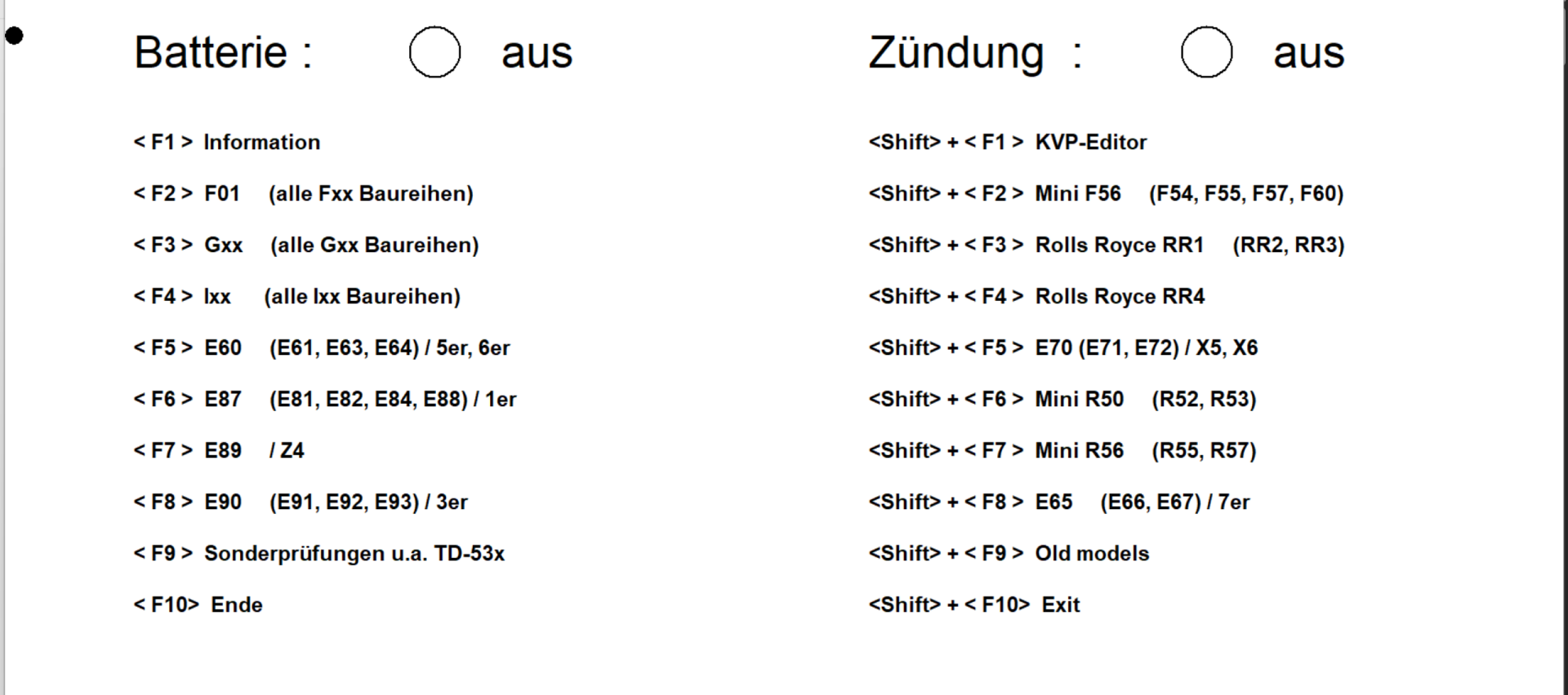 BMW Diagnose  Standard Tools für E-F-G-I INPA NCS Expertentool Codierung