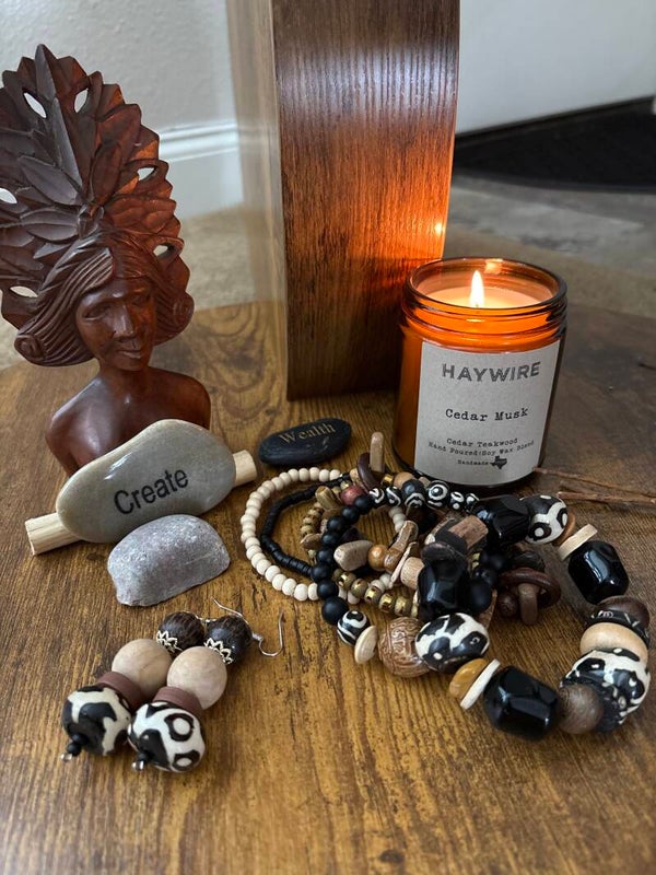 Tribal Stack Bracelet & Earrings