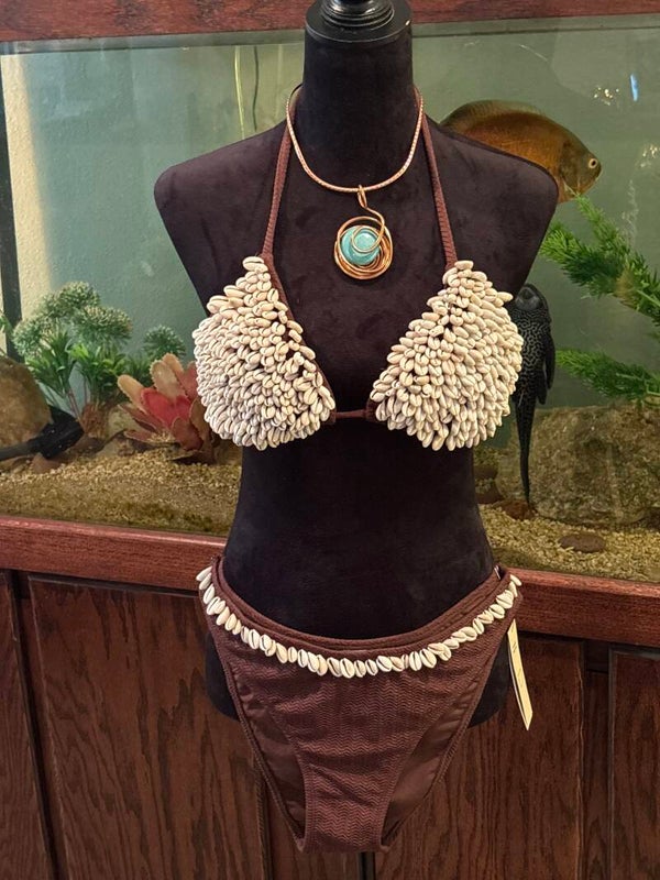 Rapa Chocolate Cowie Shell Bikini Set