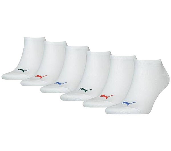 6 Paar Puma Sneaker Socken mit Puma Logo Weiß