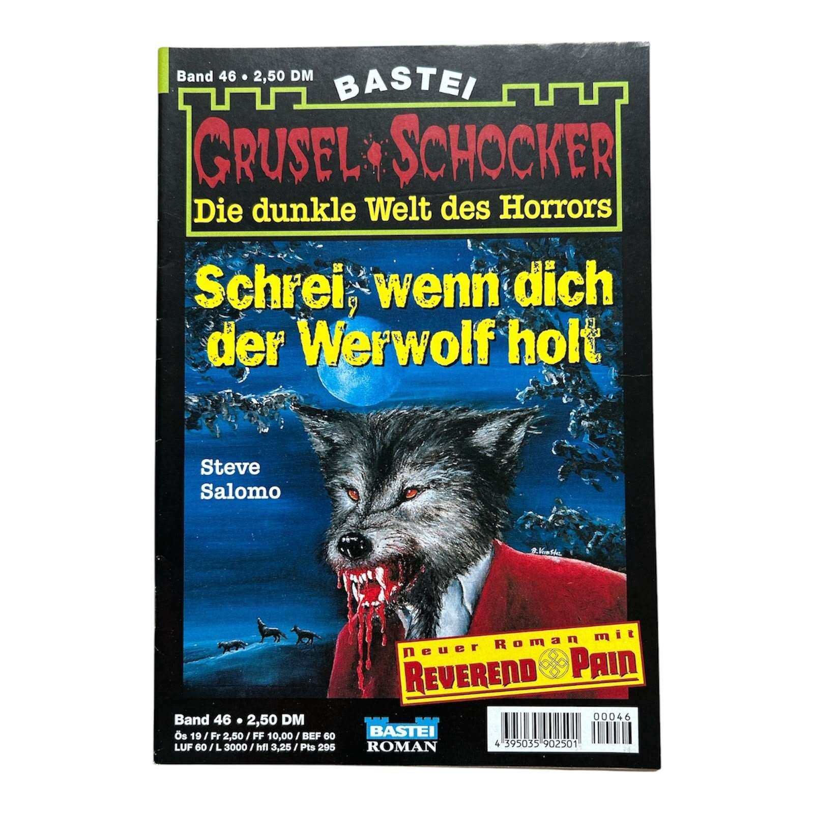 Bastei Grusel Schocker Band 46 Steve Salomo Schrei wenn dich der Werwolf holt