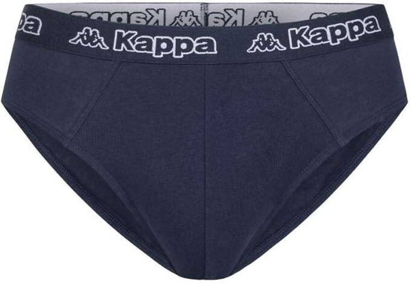 Kappa Herren Slip mit Baumwoll-Stretch Unterwäsche mit Logobund Blau L