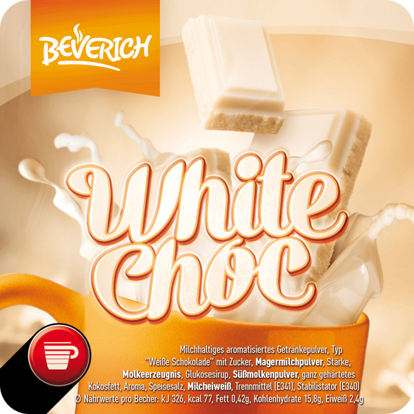 Beverich White Choc Schokolade InCup Füllprodukt Stange