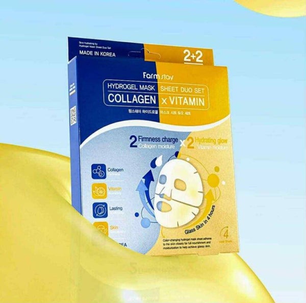 FarmStay Hydrogel-Maskenblatt-Duo-Set, 1 Box (4 Blatt) 25 g