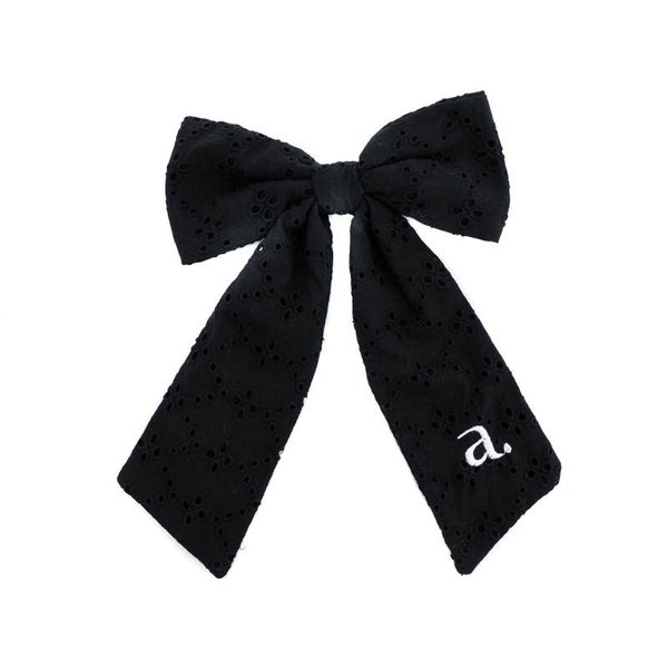 Black Eyelet Bow