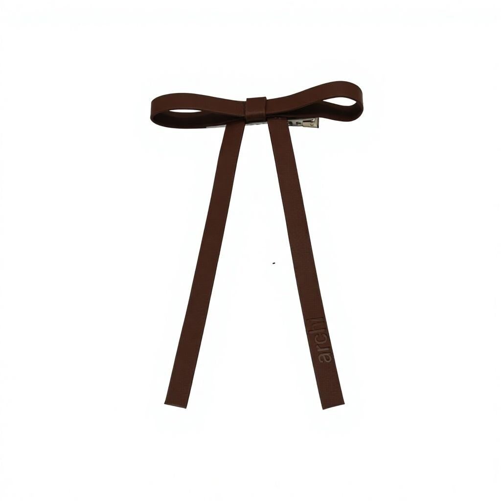 Brown Leather Bow