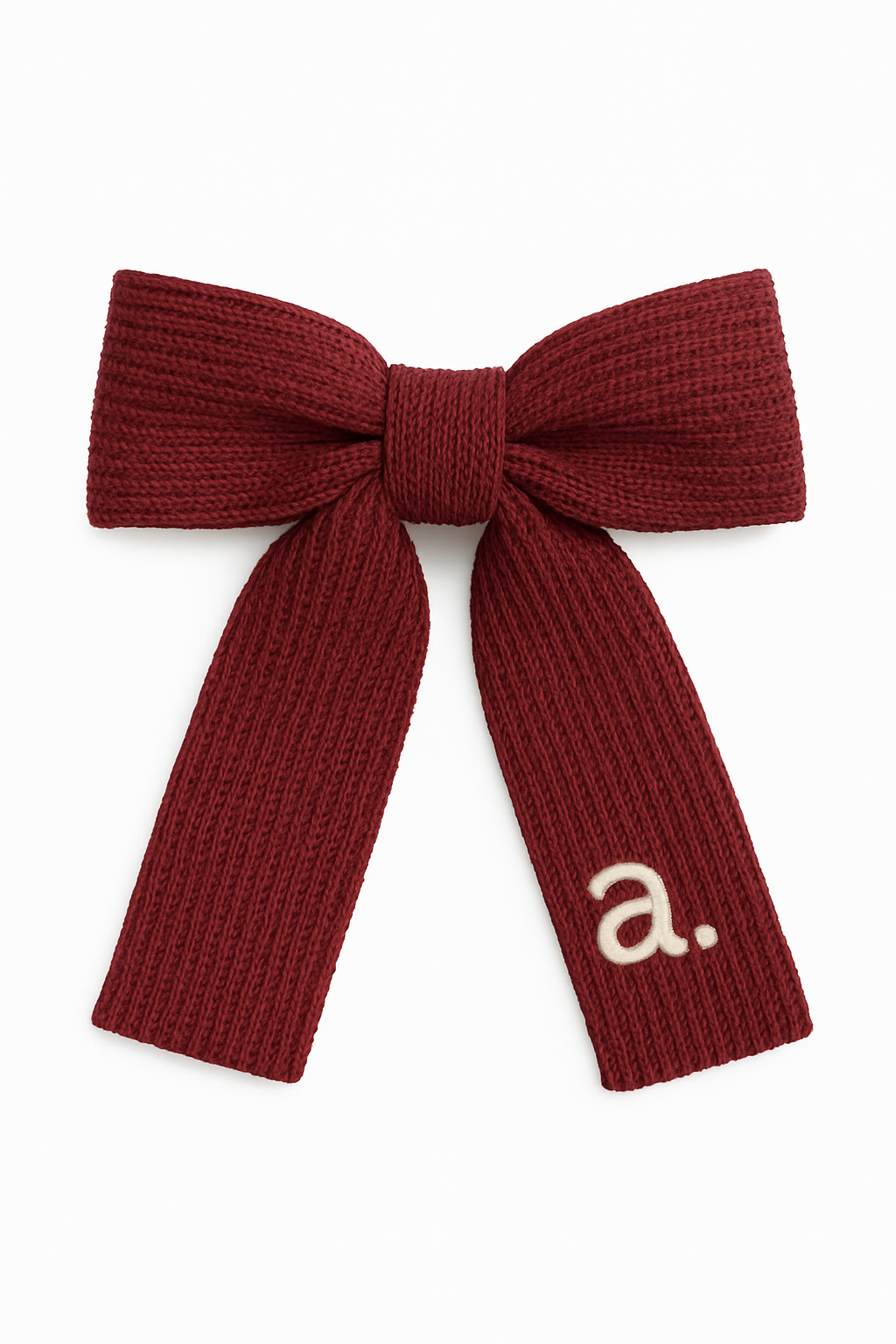 Burgundy Knit Bow