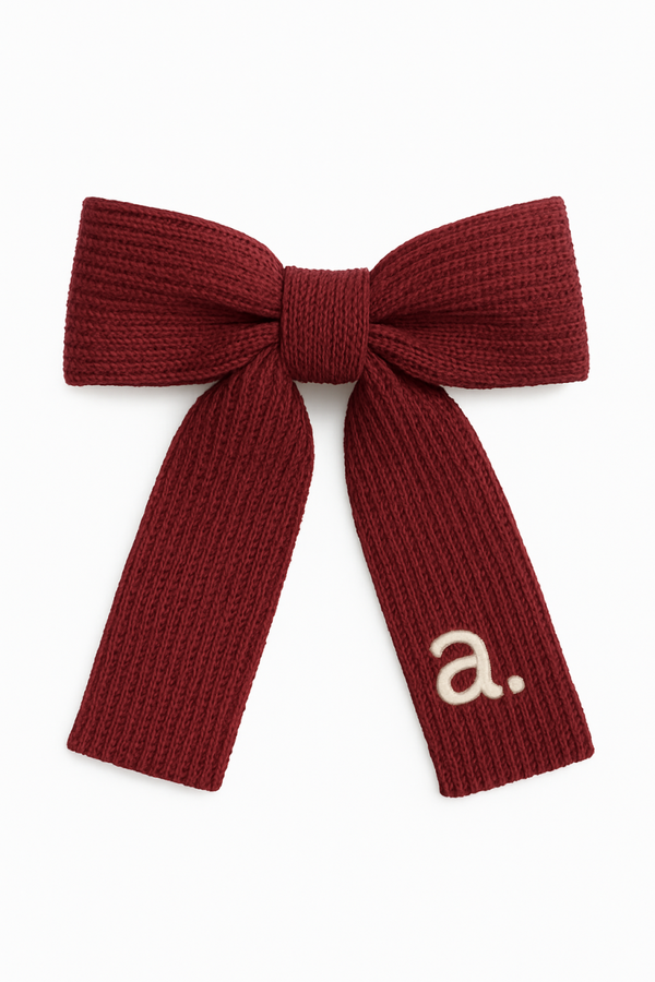 Burgundy Knit Bow