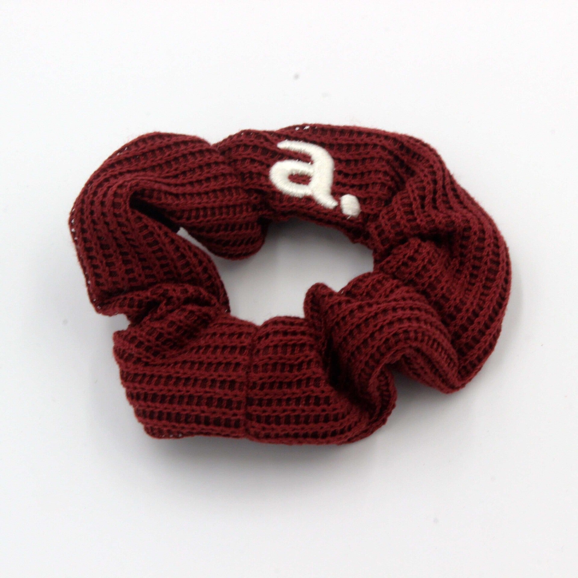 Burgundy Knit Scrunchie