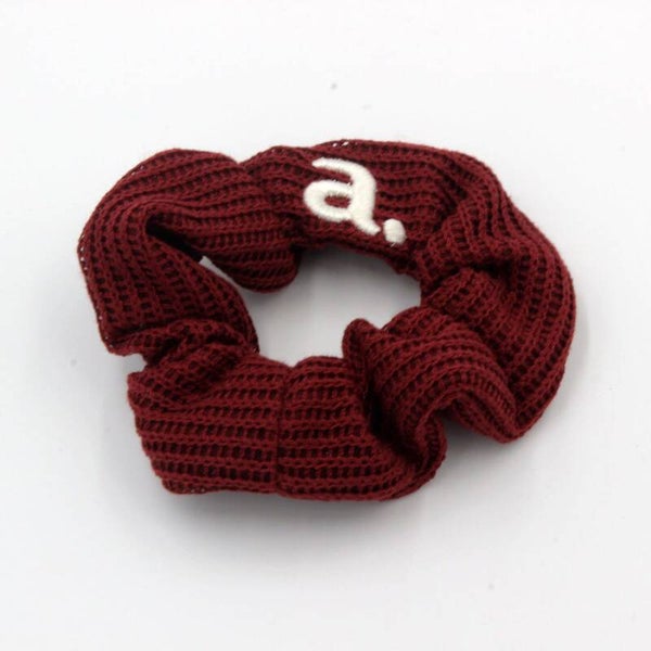 Burgundy Knit Scrunchie