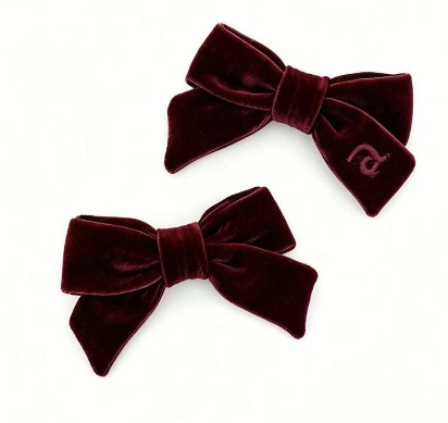 Burgundy Velvet Mini Bow