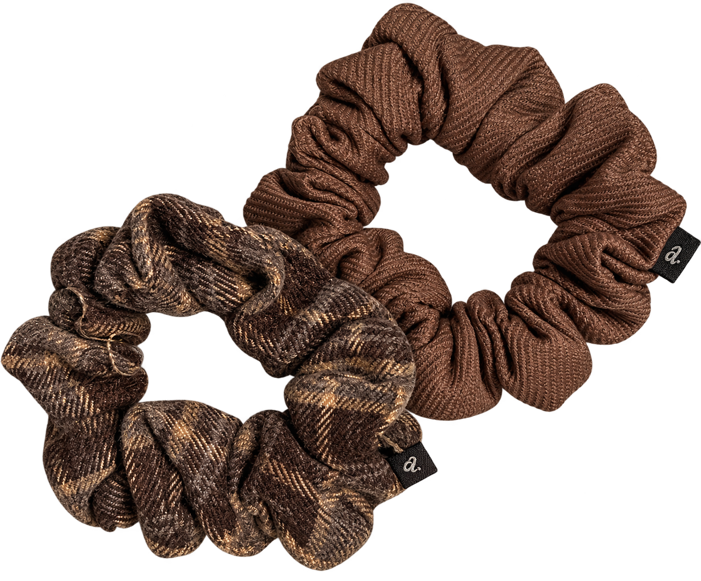 Brown and Plaid Scrunchie