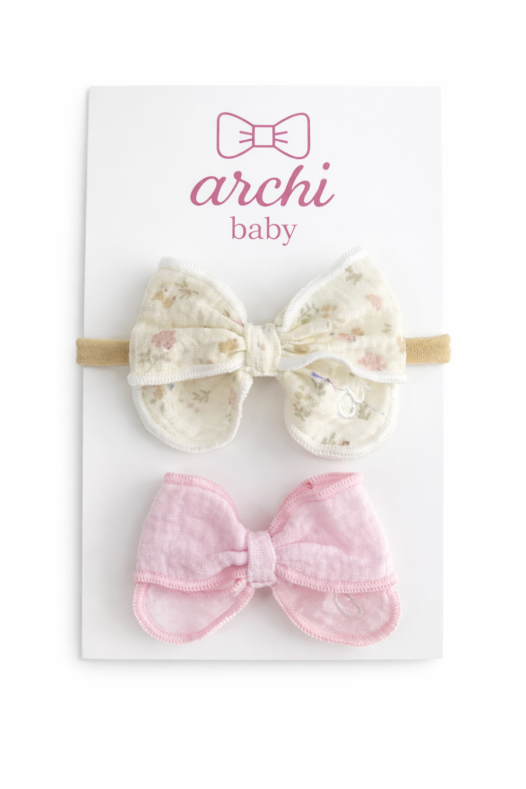 Pink and Floral Bow Set