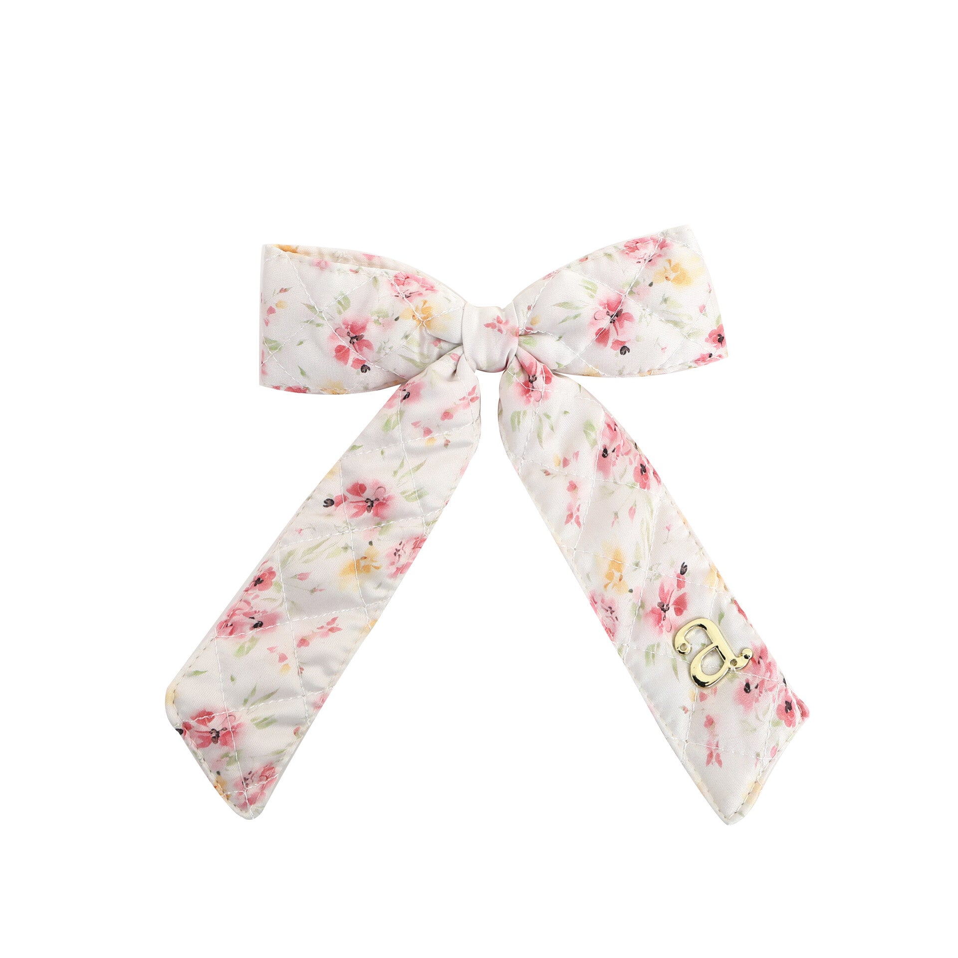 Floral Quilted Satin Bow