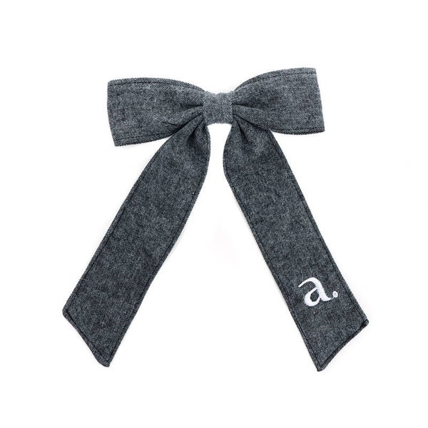 Grey Denim Bow