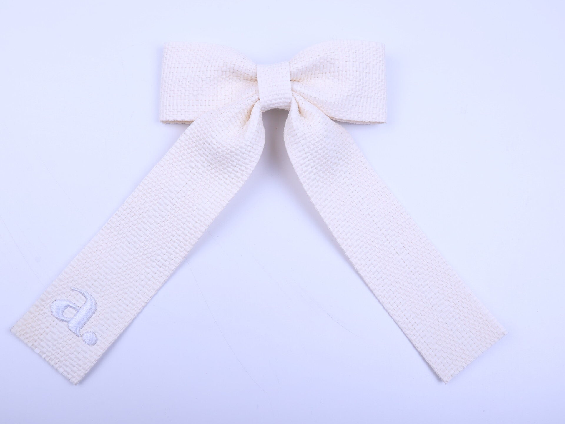 White Raffia Bow