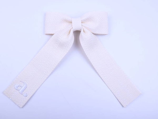 White Raffia Bow