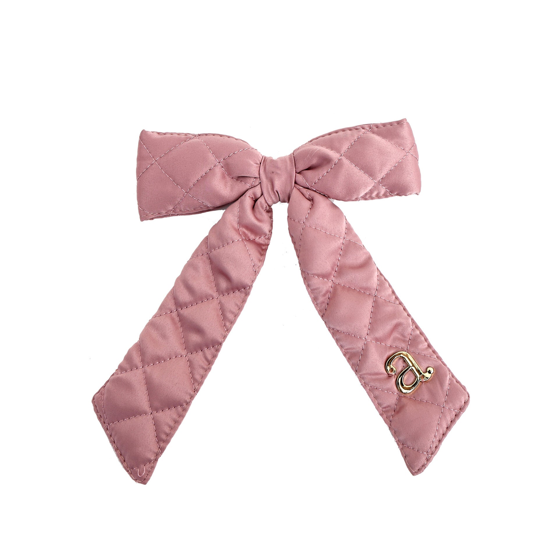 Pink Quilted Satin Bow