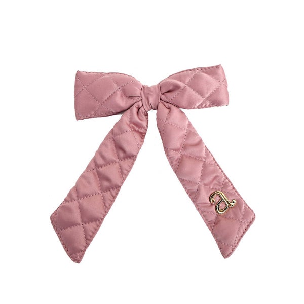 Pink Quilted Satin Bow