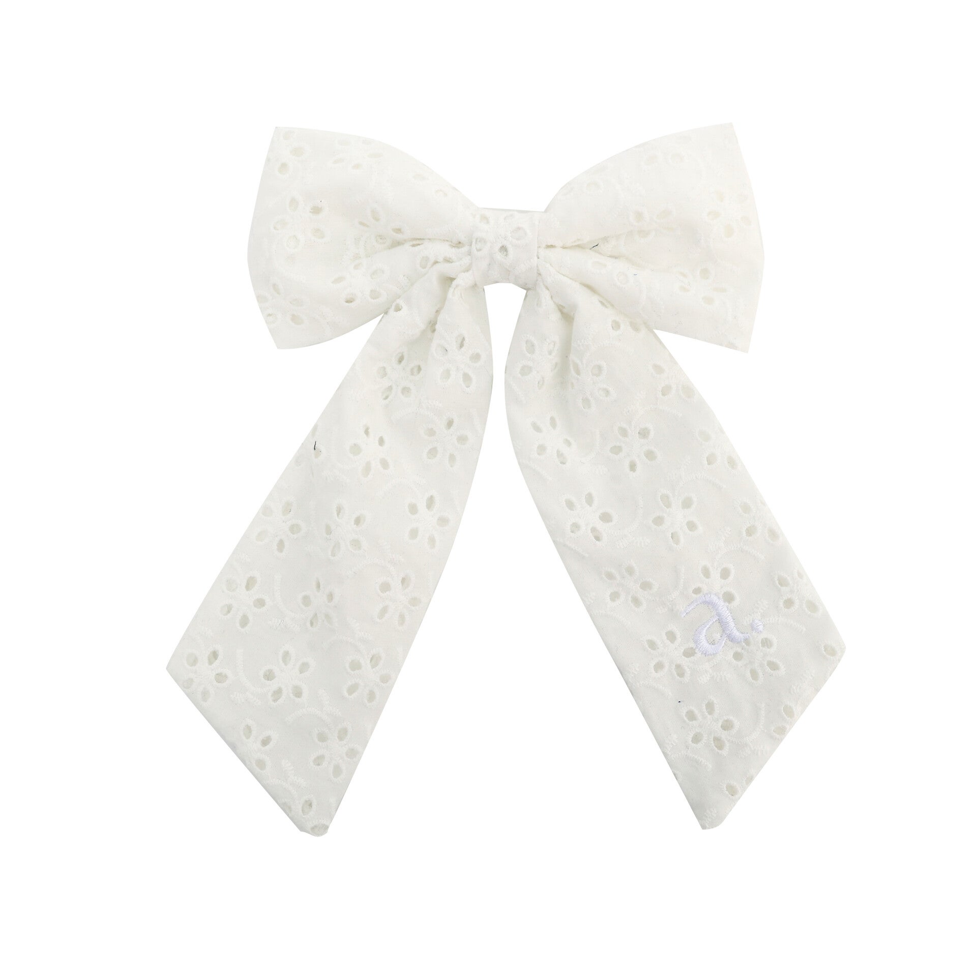 White Eyelet Bow