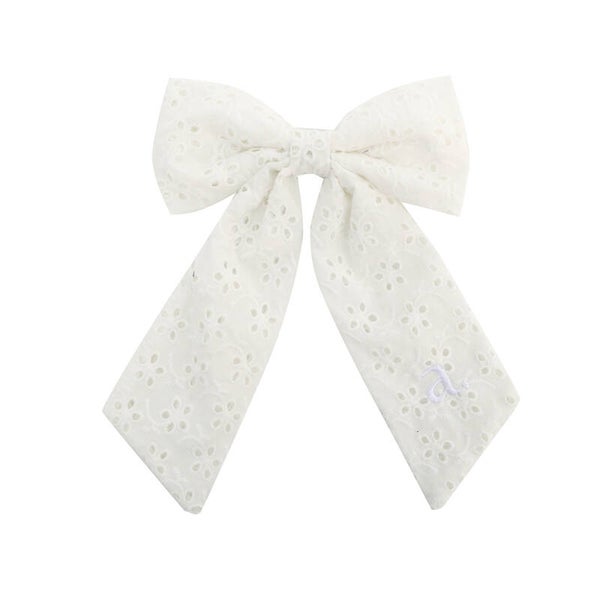 White Eyelet Bow
