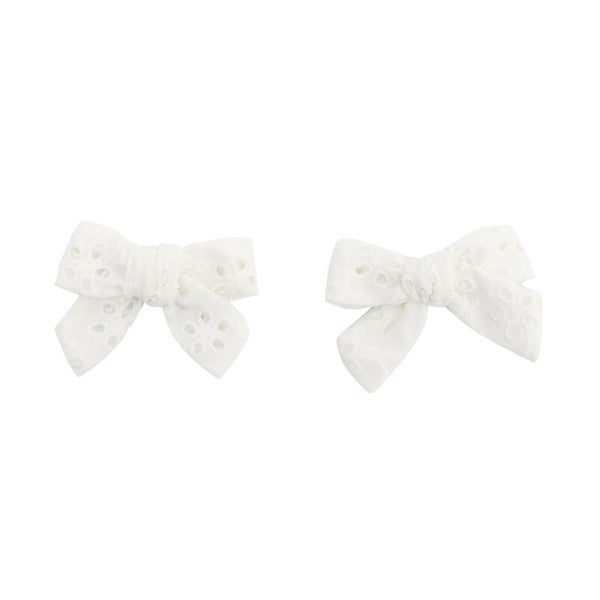 White Eyelet Mini Bows