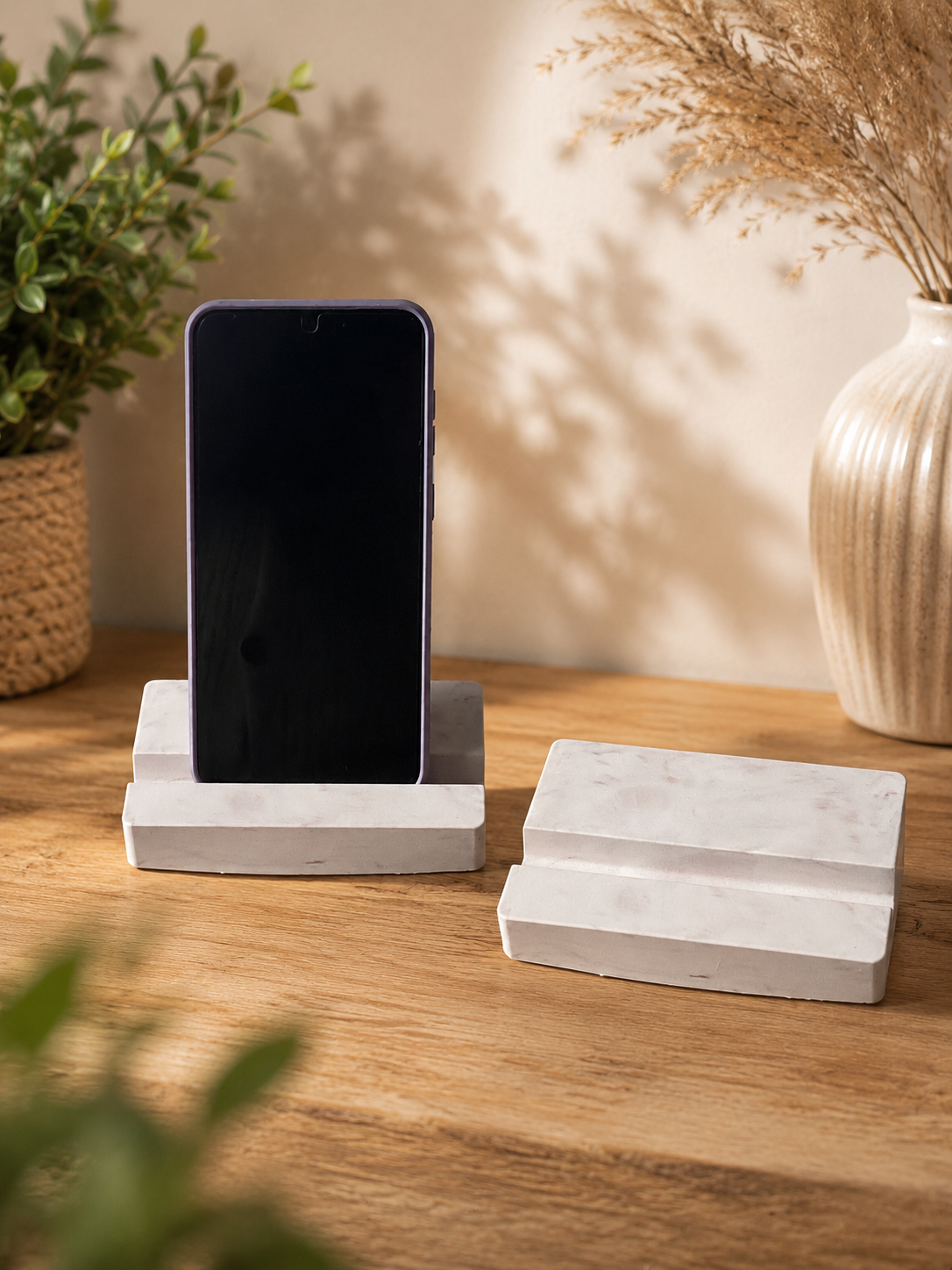 Porte téléphone en résine minéral