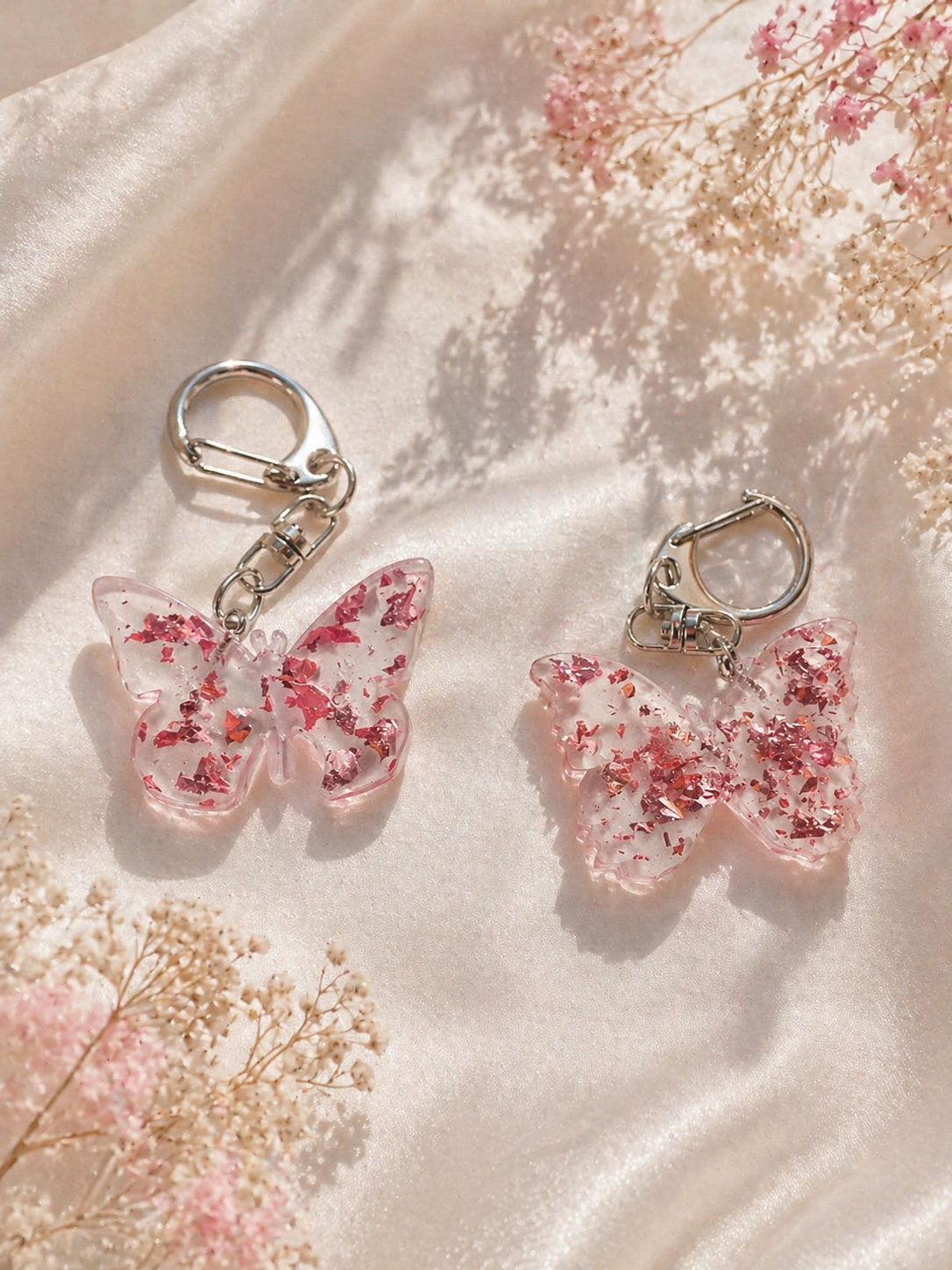 Porte clés papillon en résine époxy.