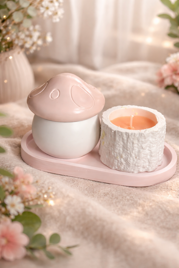 Décoration en résine avec bougie