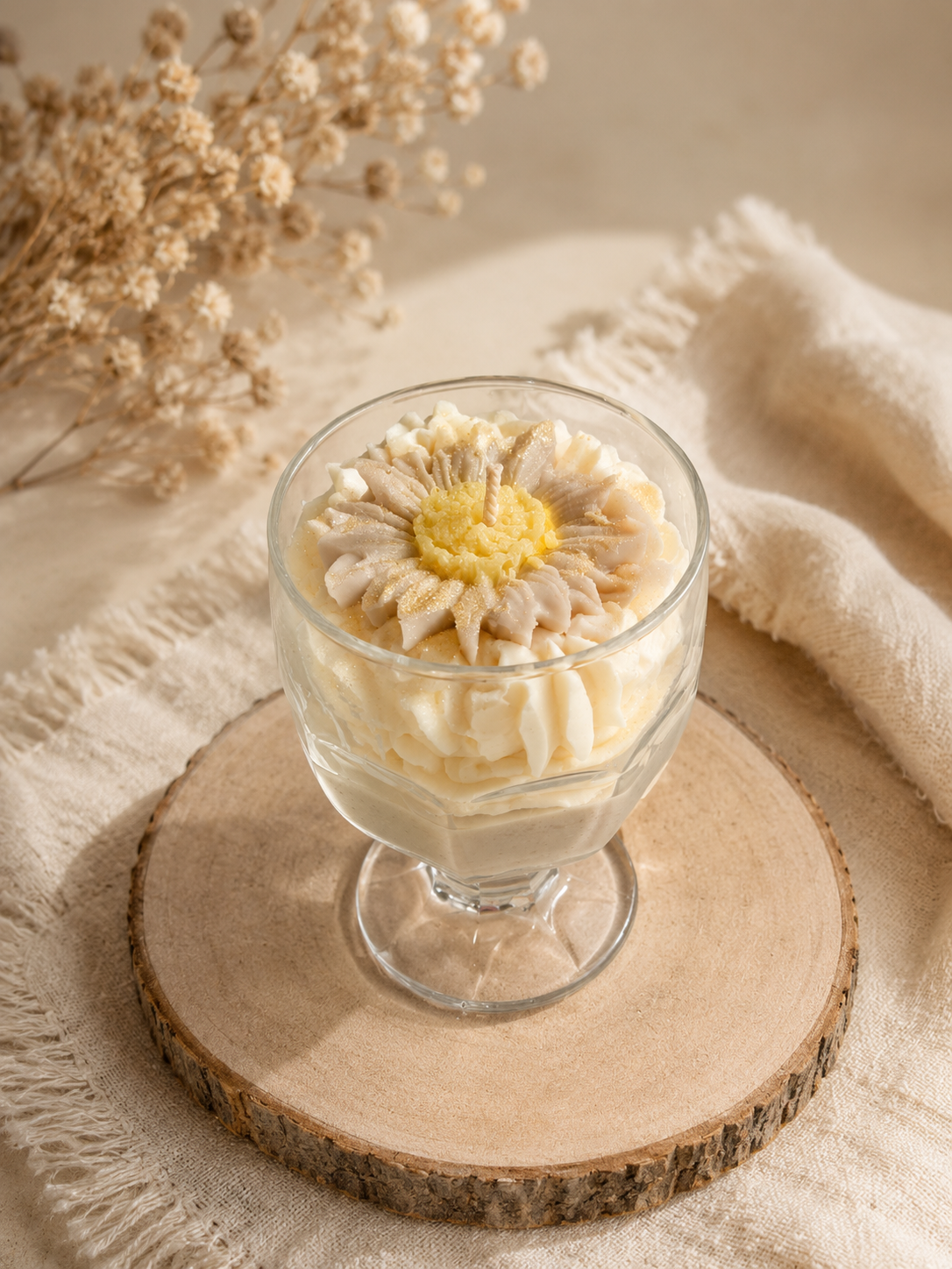 Bougie chantilly  nougat  blanc