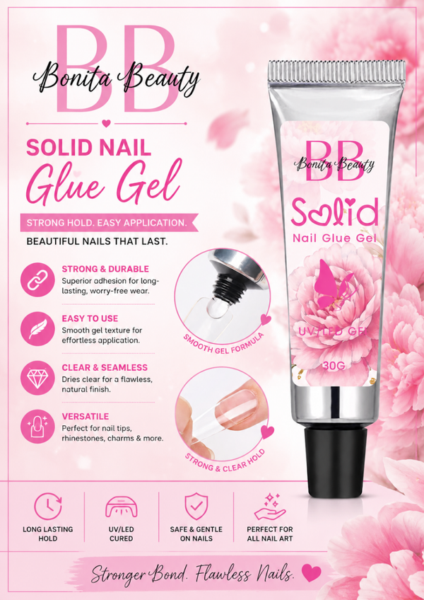 Solid nail tip glue gel
