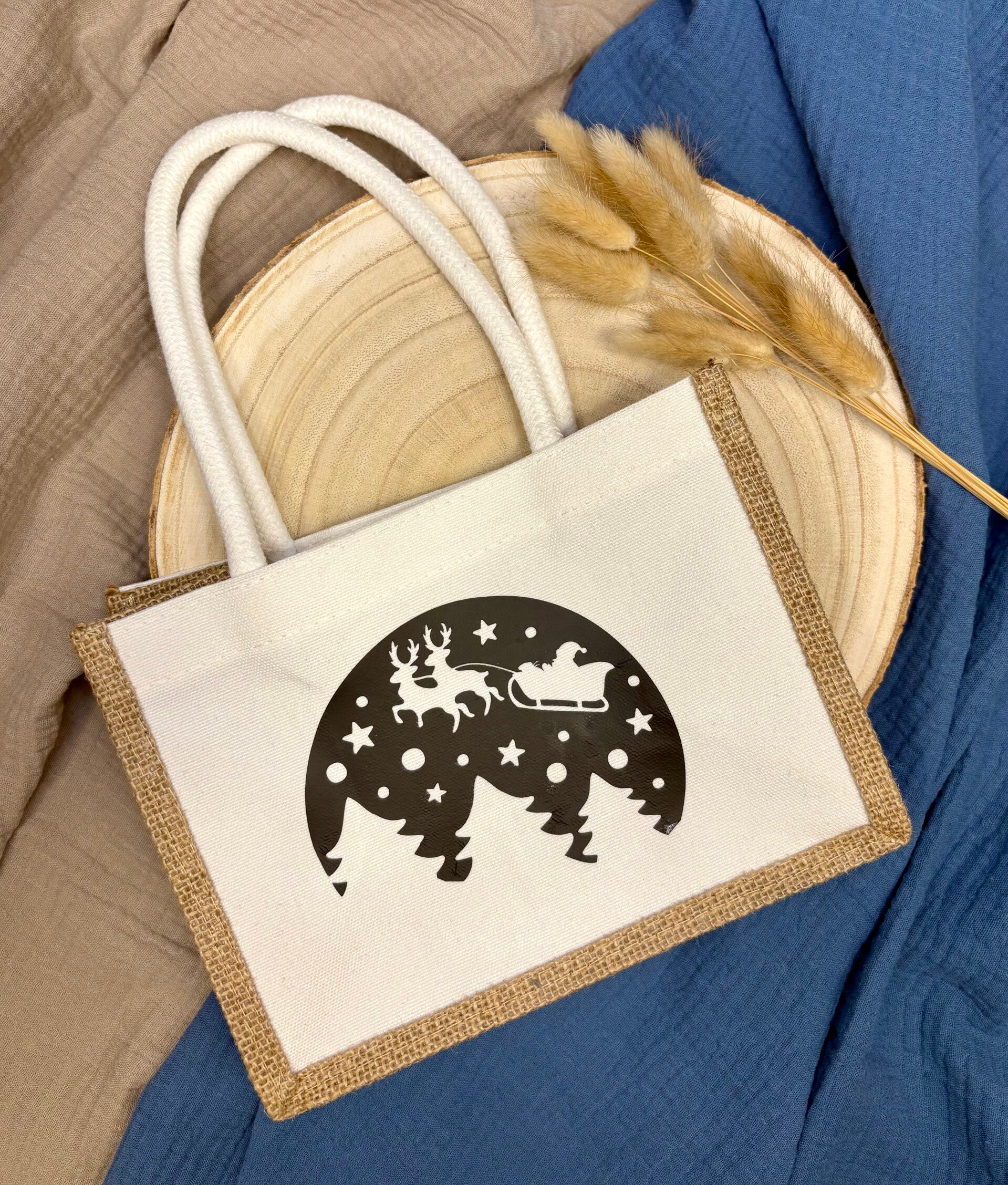 Jutetasche "Weihnachtsmann"