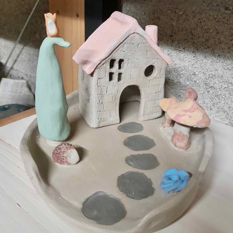 Maisonnette en argile pour décorer 