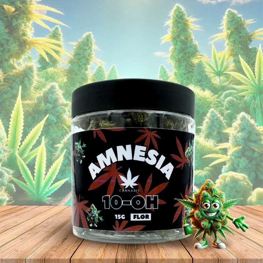 Flor de 10-OH (Novo HHC) Amnesia 50%, 15 Gramas