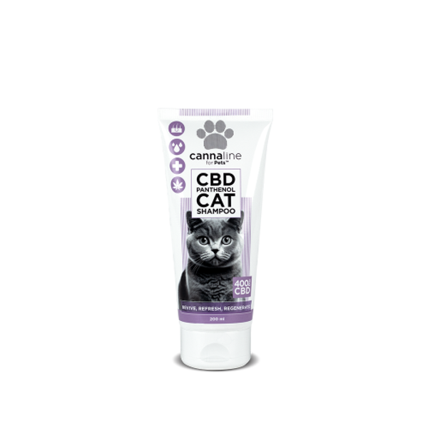 Champô CBD Gato Panthenol (400 mg CBD) 200 ml Para gatos felizes com pelo brilhante