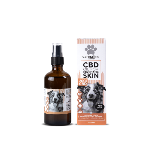 Óleo de CBD para pele eczematosa em cães (200 mg de CBD) 100 ml Alívio eficaz para problemas de pele
