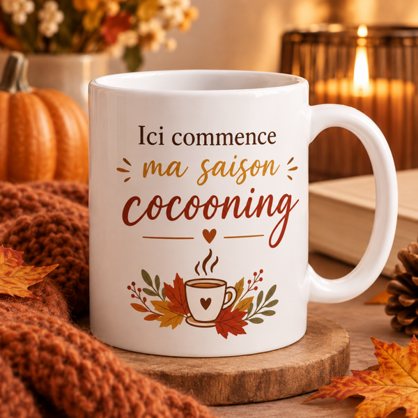 Mug Personnalisé Automne | Cadeau original saison | Mug automne cocooning | Idée cadeau unique