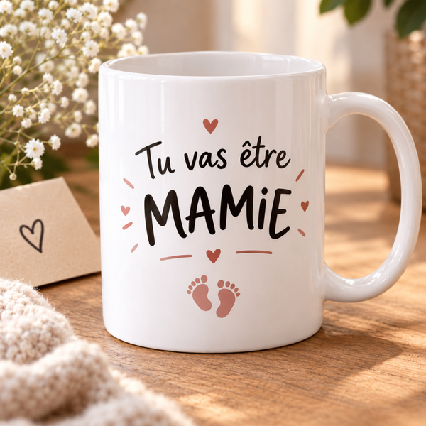 Mug personnalisé Tu vas être mamie, cadeau de grossesse