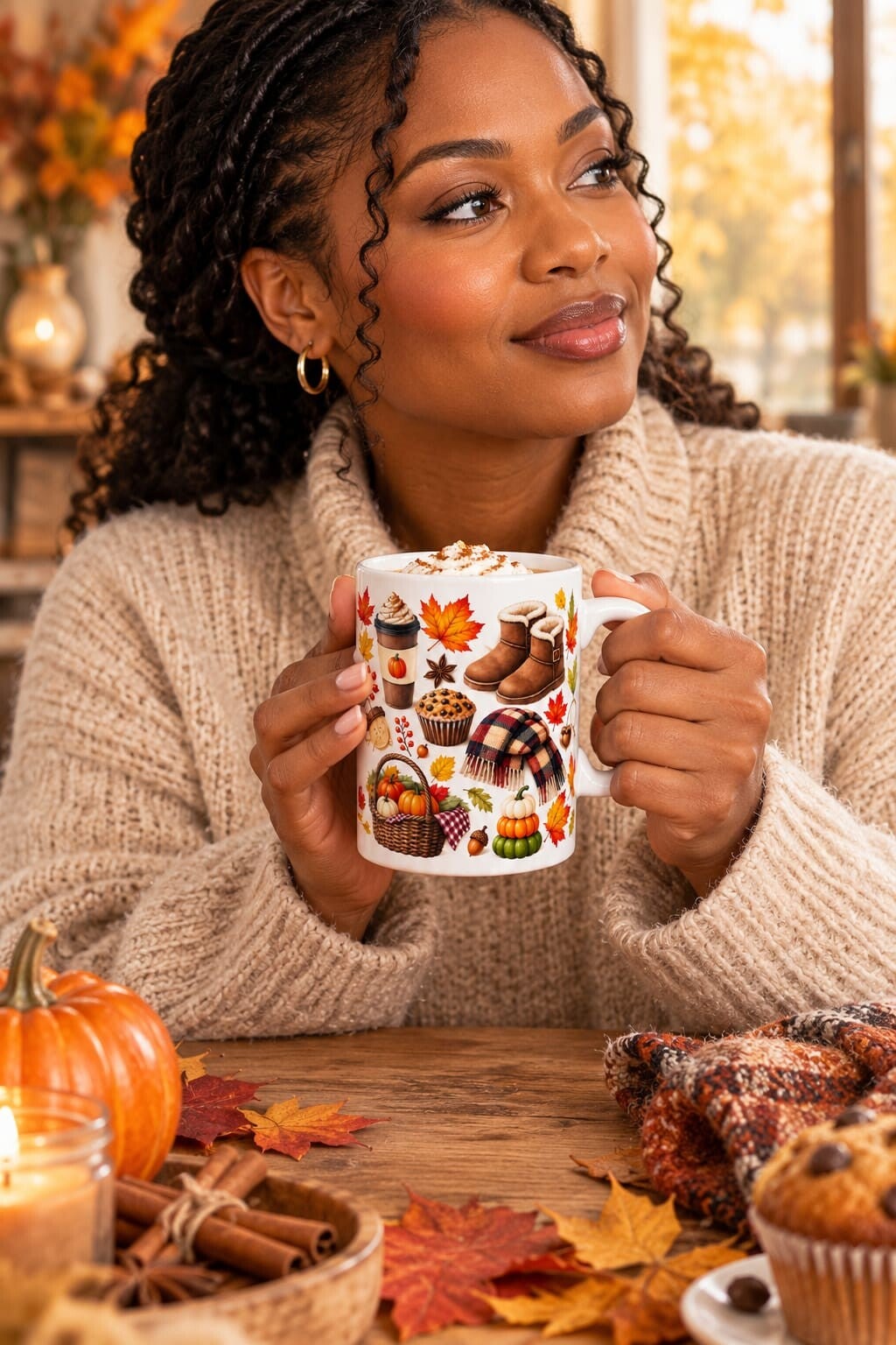 Mug ambiance d'automne et cocooning