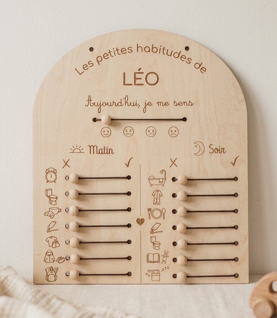 🌟 Tableau de Routine Personnalisé en Bois 🌟