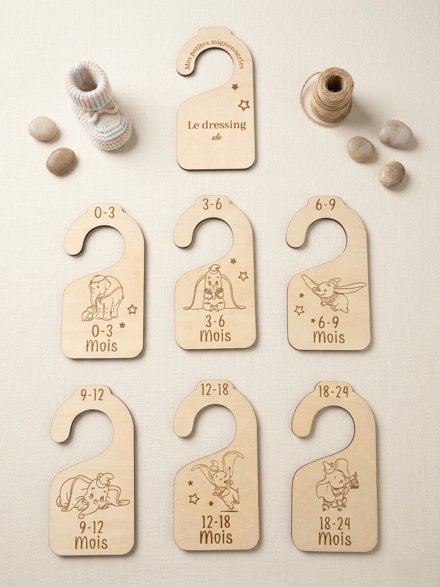 Séparateurs de penderie en bois pour bébé !🐘