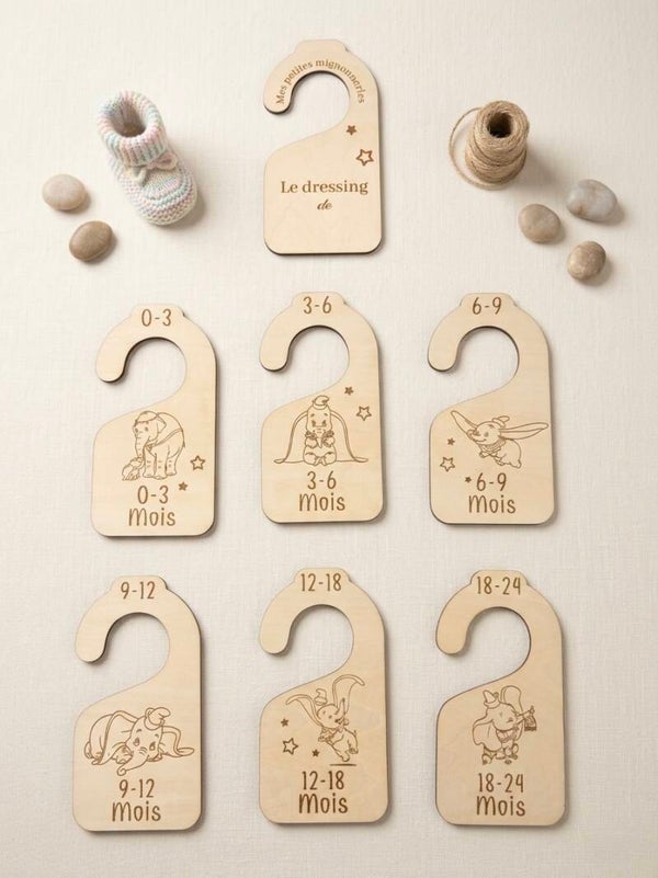 Séparateurs de penderie en bois pour bébé !🐘