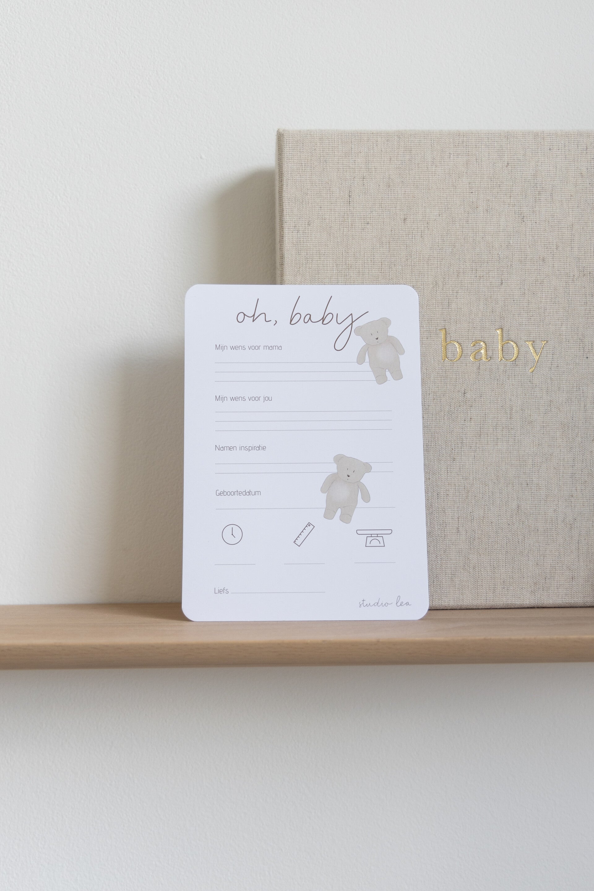 Babyshower invul kaartenset